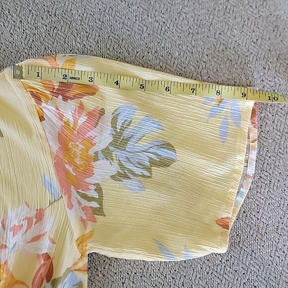 Billabong One and Only Yellow Floral Short Sleeve Dress - Size Small - Picture 5 of 14